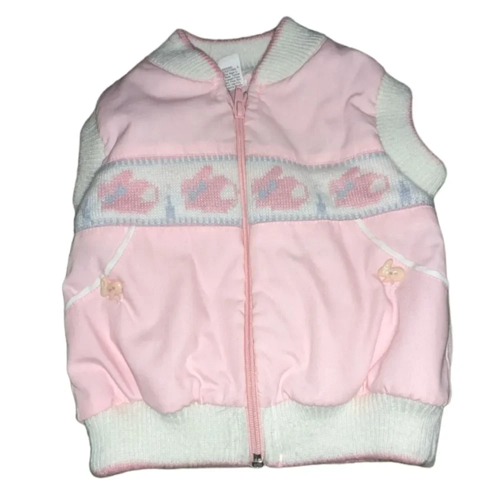 Vintage 3 piece kawaii‎ knit bunny outfit size 12 months